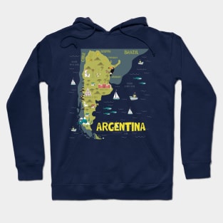 Argentina Illustrated Map Hoodie